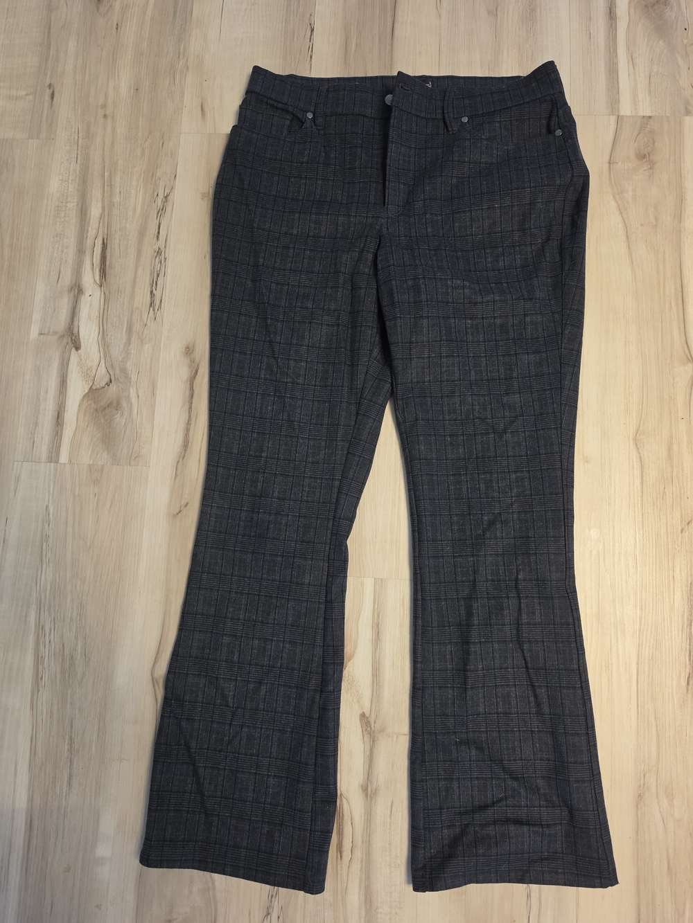 Simply Vera Vera Wang Dark Gray Plaid Bootcut Trousers